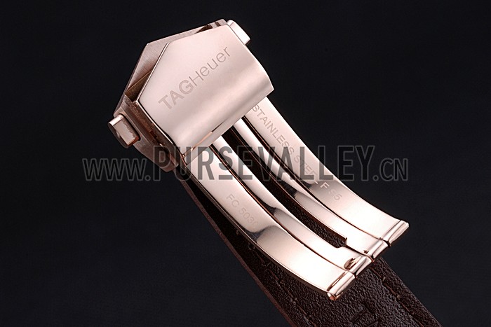 Tag Heuer Carerra Calibre 6 White Dial Red Numbers Brown Leather Band 622161