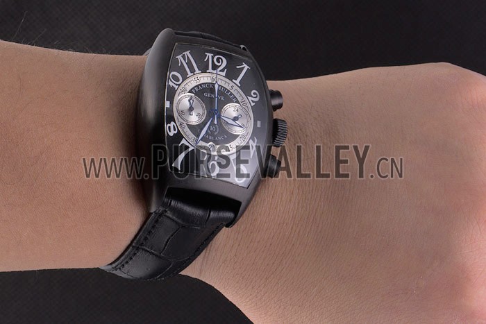 Franck Muller Casablanca White Dial Numbers Black Croco Strap 80302