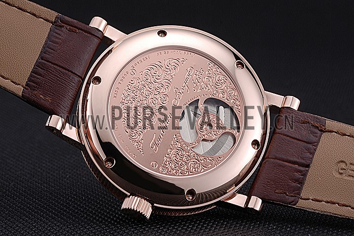 Breguet Classique Grande Complication Tourbillon Gold Case White Dial Brown Leather Strap 622209