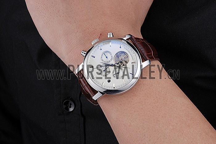 Vacheron Constantin Patrimony Traditionnelle Silver Case Brown Leather Strap 622304