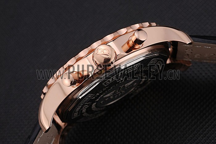 Breitling Navitimer Rosegold Bezek Leather Strap White Dial