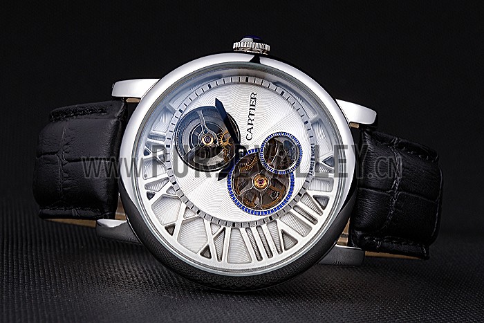 Cartier Rotonde Reversed Tourbillon White Dial 621948