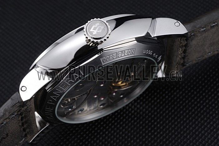 Panerai Luminor Stainless Steel Bezel Grey Leather Bracelet 622323