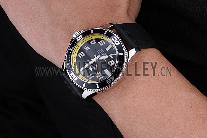 Breitling Superocean Black Yellow Dial Watch 622331
