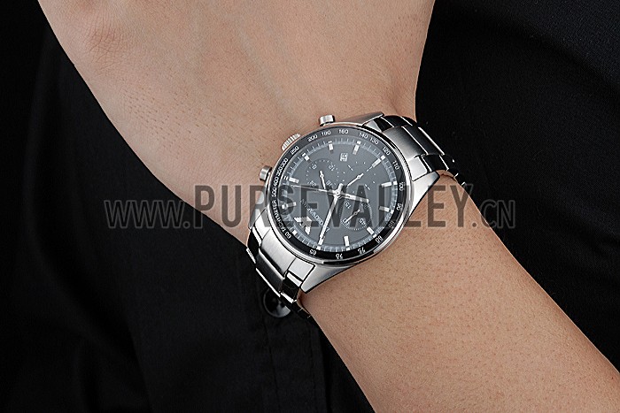 Emporio Armani Sportivo Chronograph Black Dial Stainless Steel Bracelet 622349