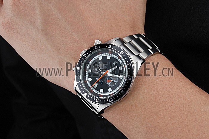Tudor Heritage Chronograph Black Dial Stainless Steel Bracelet 622418
