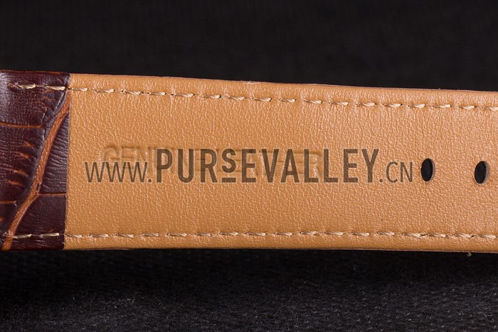 Hermes Classic Croco Leather Strap Silver Dial 801395