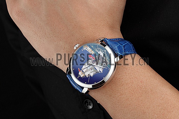 Ulysse Nardin Classico HMS Caesar Limited Edition Blue Leather Strap 622423