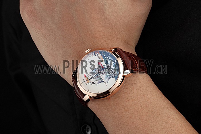 Ulysse Nardin Classico HMS Caesar Limited Edition White Dial Brown Leather Strap 622425