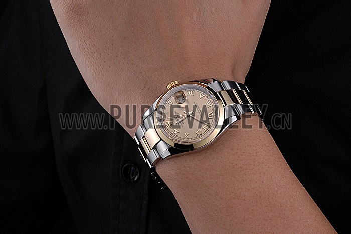 Rolex Datejust Stainless Steel And Gold Case Gold Dial 622265