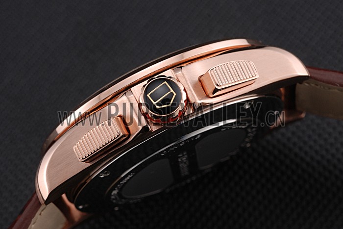 Tag Heuer Carrera Rose Gold Case White Dial Brown Leather Strap 98244