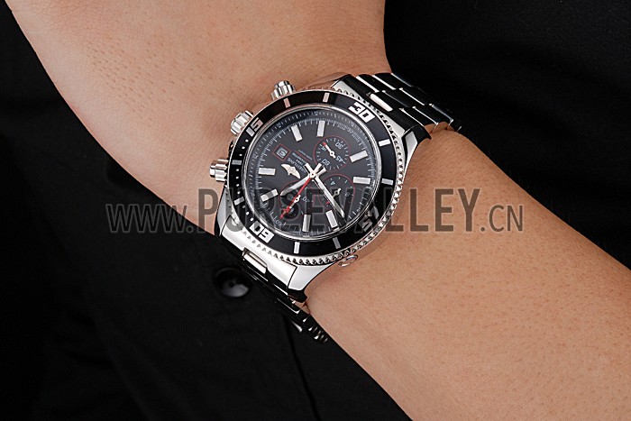 Breitling Superocean Chronograph II Black Dial Stainless Steel Bracelet 622428