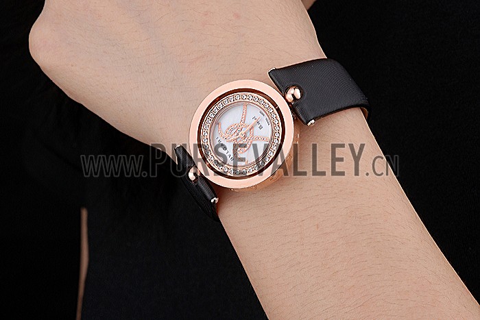 Bvlgari B.ZERO1 Gold Case Black Leather Bracelet 622440