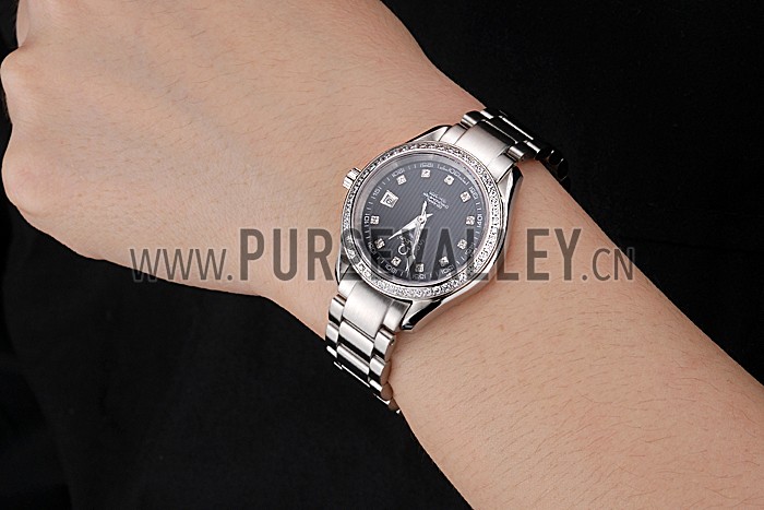 Omega Seamaster Aqua Terra Black Dial Diamond Case Stainless Steel Bracelet 622449