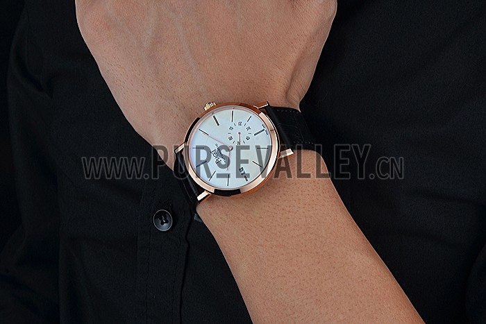 Piaget Altiplano Gold Case White Dial Black Leather Bracelet 622628