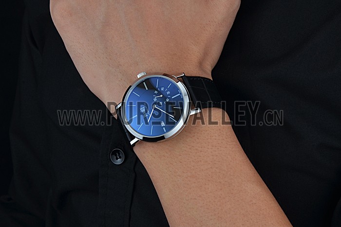 Piaget Altiplano Silver Case Black Dial Black Leather Bracelet 622629