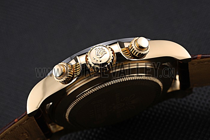 Rolex Cosmograph Daytona Gold Case White Dial Brown Leather Bracelet 622633