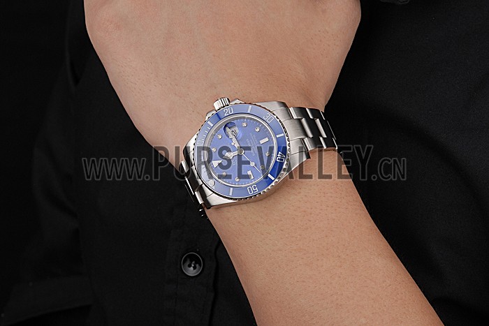 Rolex Submariner Stainless Steel Case Blue Dial Diamond Markers Stainless Steel Bracelet 622638