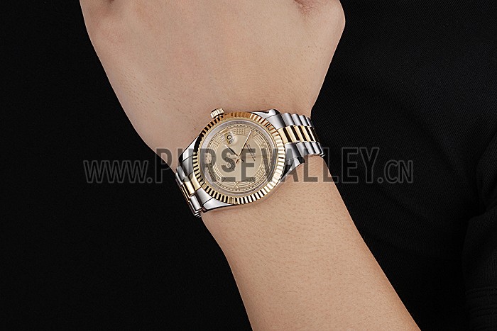 Rolex Day-Date Two Tone Stainless Steel 18k Gold Plated Gold Dial