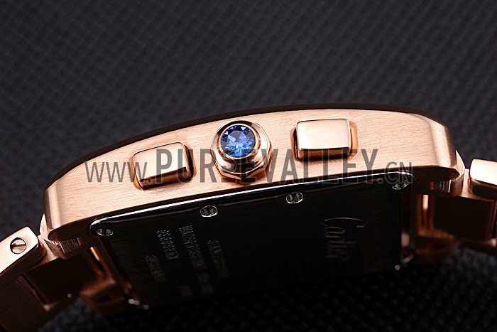 Cartier Tank MC Navy Dial Rose Gold Case And Bracelet 622704