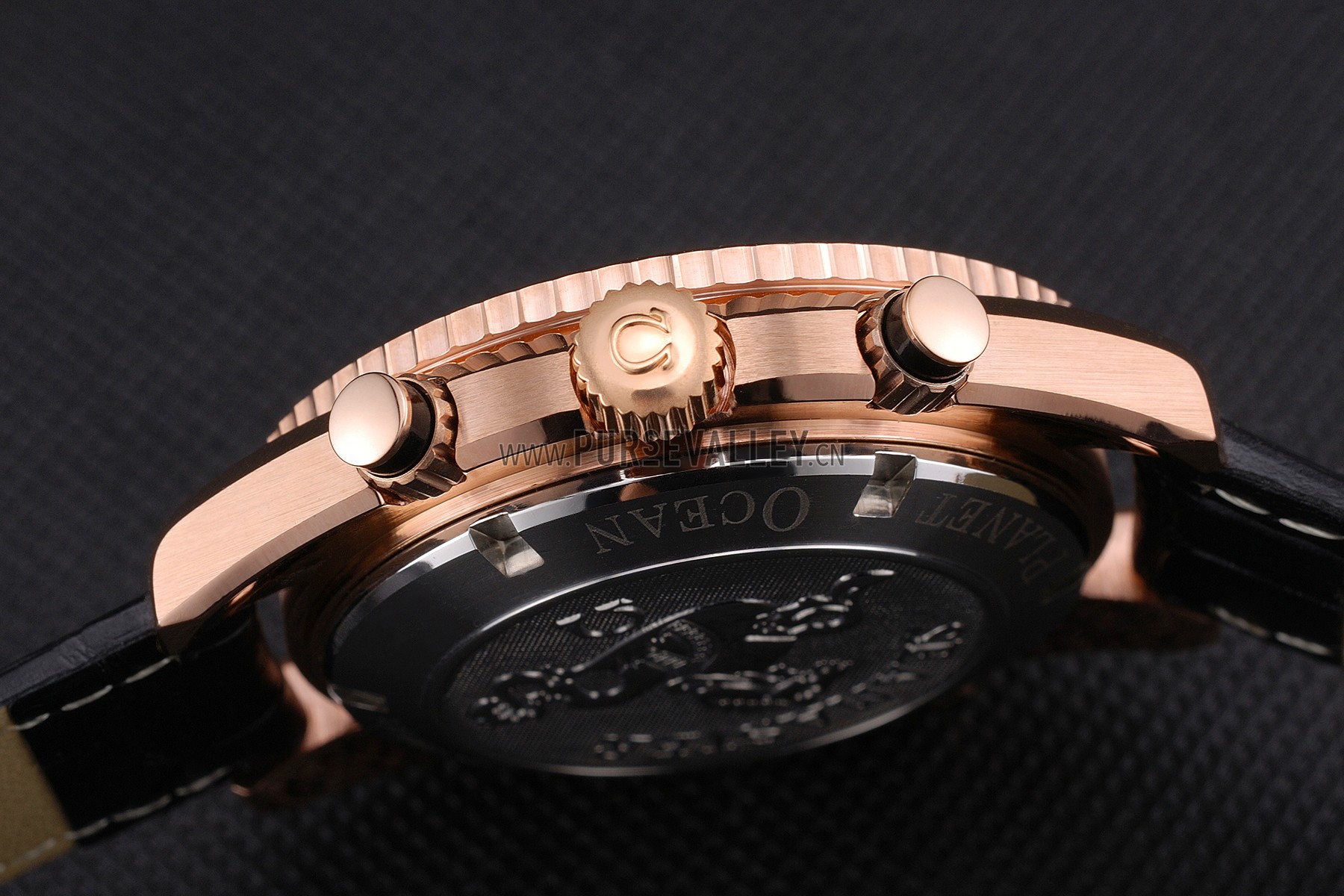 Omega Seamaster Planet Ocean Chronograph Ceragold Black Dial 622391