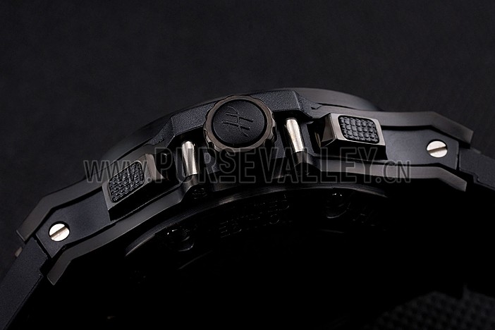 Hublot Big Bang Carbon Dial With Red Markings Carbon Case And Bezel Black Leather Strap 622775