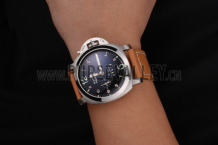 Panerai Radiomir Stainless Steel Bezel Orange Leather Bracelet 622317