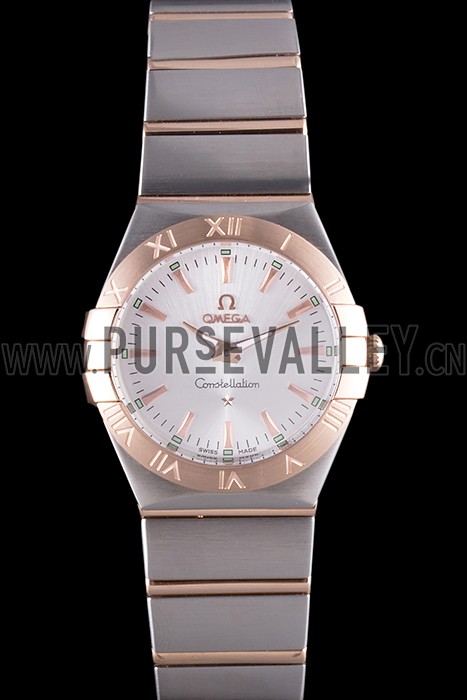 Omega Constellation Rose Gold Bezel Two Tone Band som101 621481