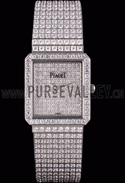 Piaget Swiss Limelight Diamonds Encrusted Stainless Steel Watch 80295