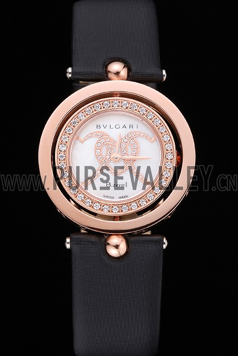 Bvlgari B.ZERO1 Gold Case Black Leather Bracelet 622440