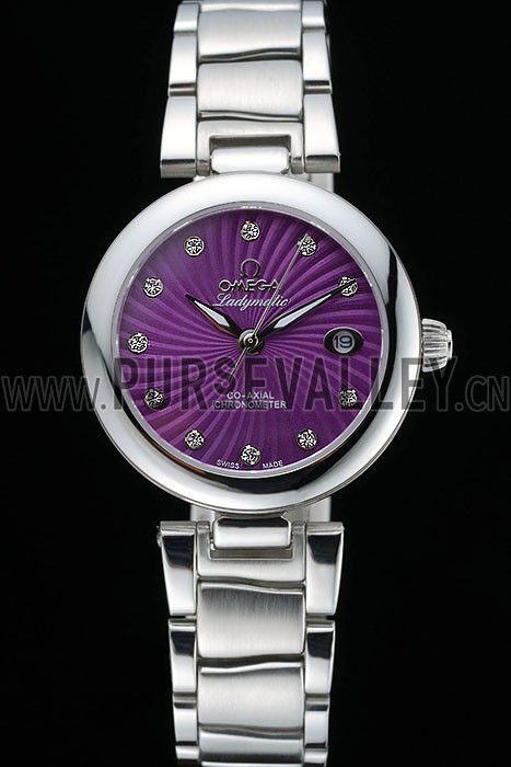 Omega Ladymatic Purple Dial Stainless Steel Bracelet 622459
