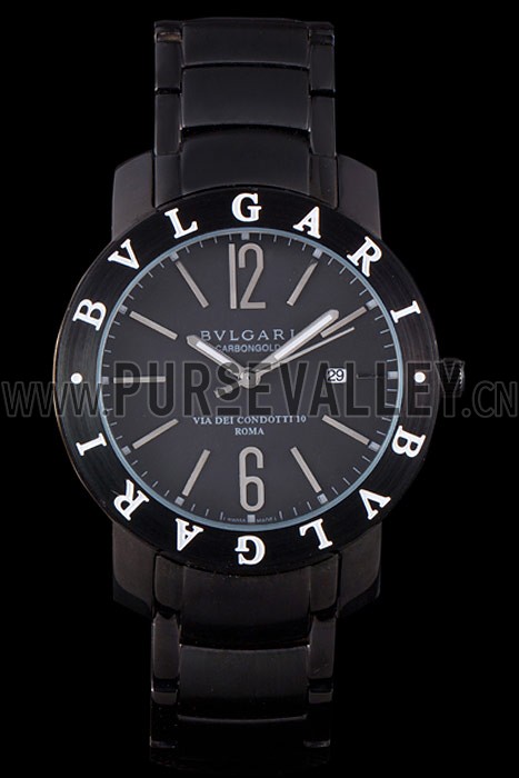 Bvlgari Bvlgari 42mm Black Dial Black Steel Case Black Steel Bracelet