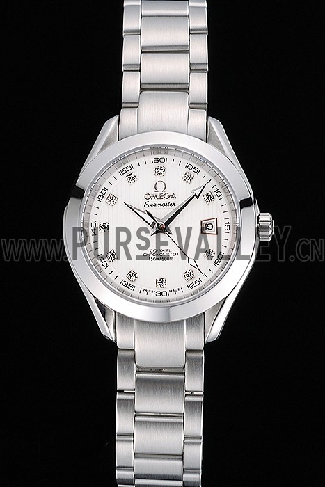 Omega Seamaster Aqua Terra White Dial Diamond Numerals Stainless Steel Bracelet 622444
