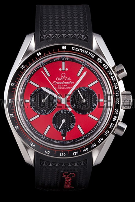 Omega Speedmaster Black Rubber Bracelet Red Dial 801421