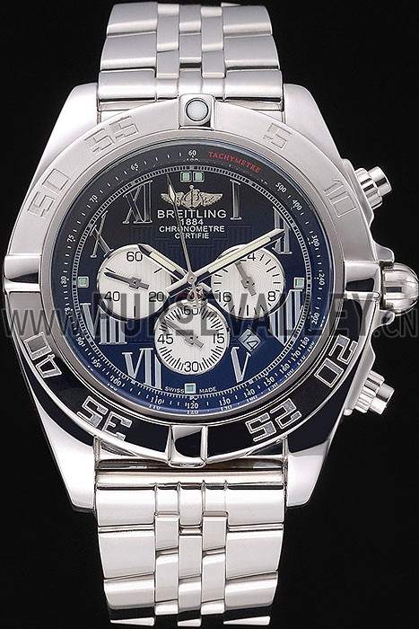 Breitling Chronomat Certifie Black Dial Stainless Steel Bracelet 622426