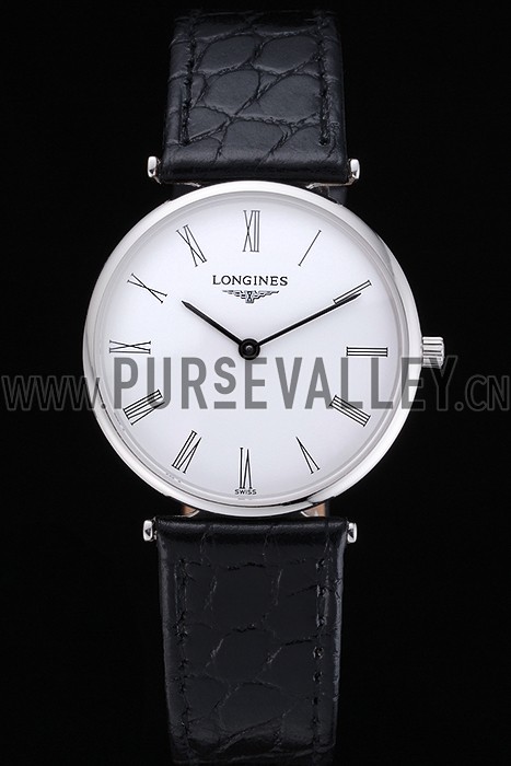 Longines La Grande Classique White Dial Black Leather Band Homme 622127