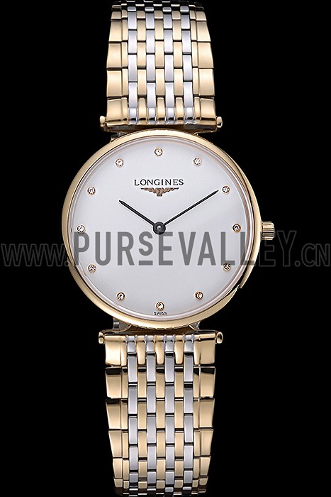 Longines La Grande Classique Two Tone Band White Dial Diamond Markers Homme 622101