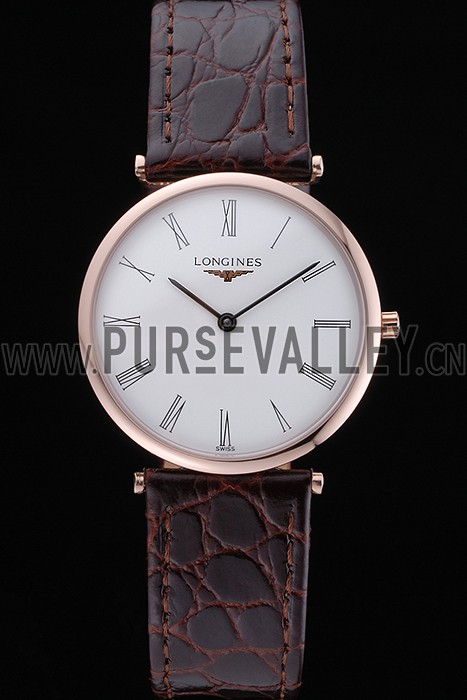 Longines La Grande Classique White Dial Brown Leather Band Homme 622136