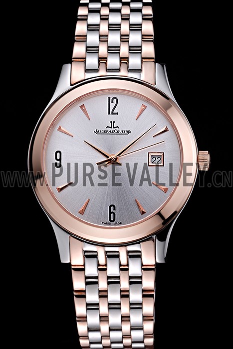 Jaeger LeCoultre Master White Dial Rose Gold Bezel Two Tone Band 622090
