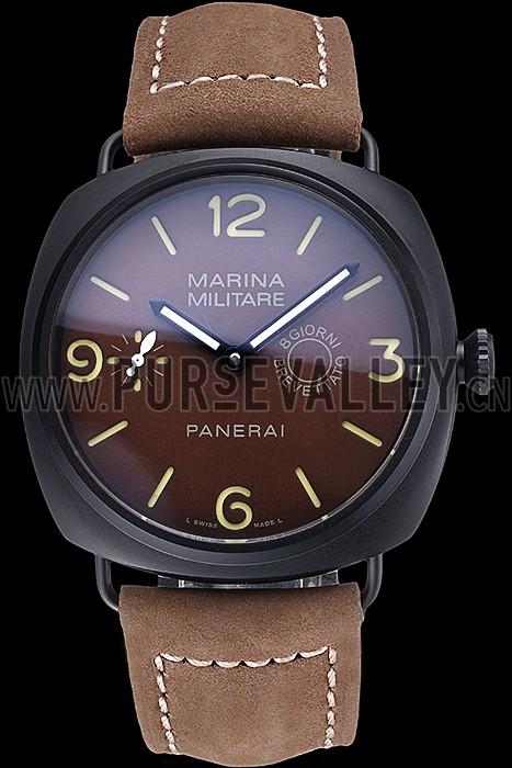 Panerai Luminor Marina Militare Ion Plated Stainless Steel Bezel Khaki Bracelet 622319