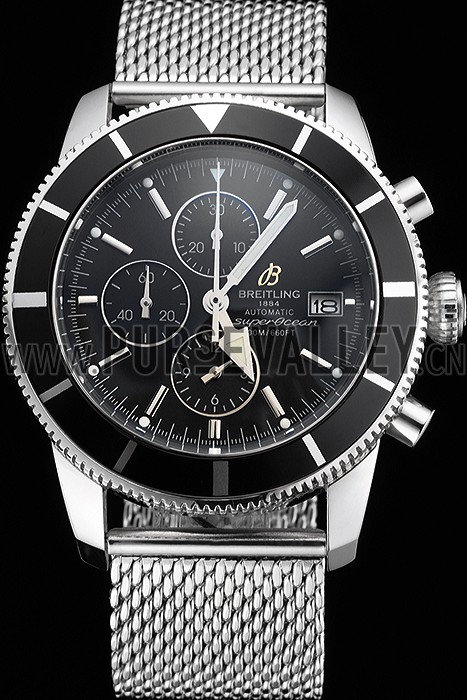 Breitling Superocean Heritage Chronographe 46 Black Dial And Bezel Stainless Steel Case And Bracelet