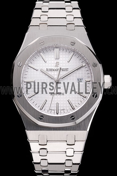 Swiss Audemars Piguet Royal Oak White Dial Stainless Steel Case And Bracelet