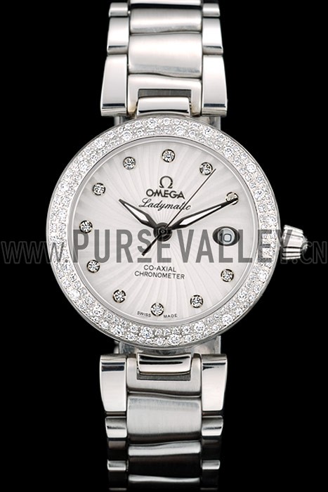 Omega DeVille Ladymatic iamond Plated Bezel White Dial