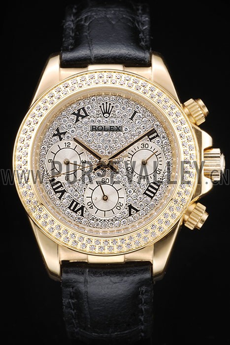 Rolex Daytona Lady Gold Case Crystal Studded Bezel Crystal Studded Dial 98238