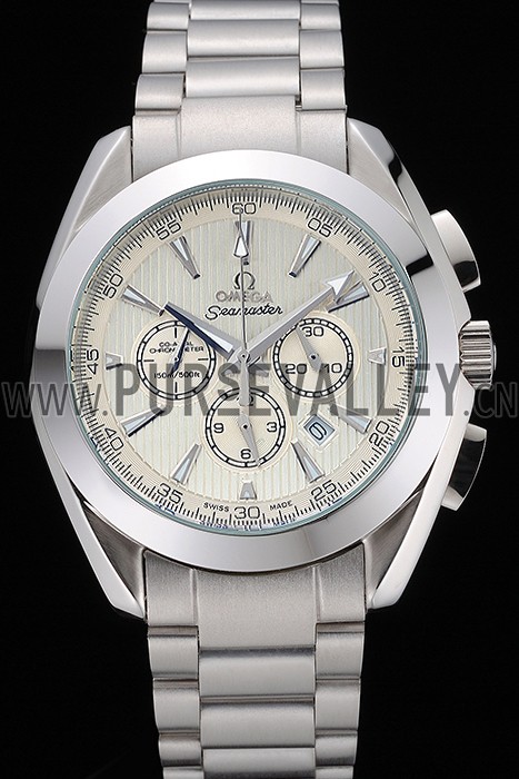 Omega Seamaster Aqua Terra Chronograph Ivory Dial Stainless Steel Bracelet 622526