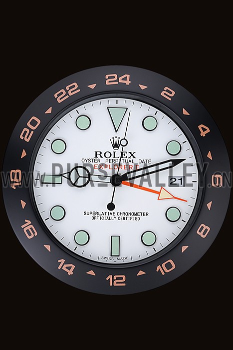 Rolex Explorer II Wall Clock Black-Orange 622479