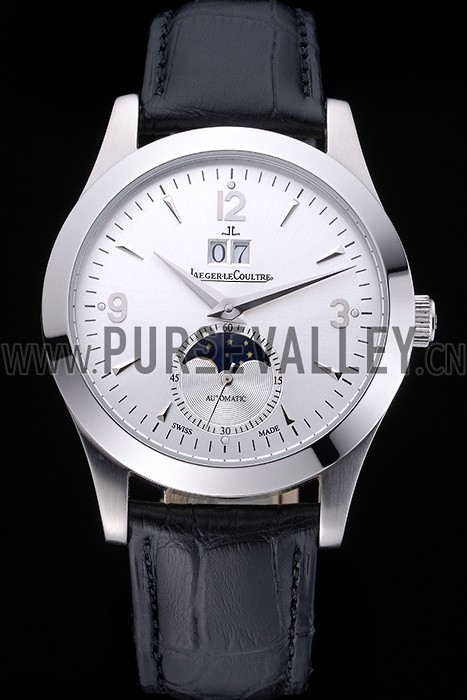 Jaeger LeCoultre Rendez-Vous Night And Day White Dial Black Leather Bracelet 622082