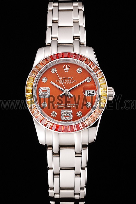 Rolex Datejust Pearlmaster 39 Cognac Dial Stainless Steel Case And Bracelet