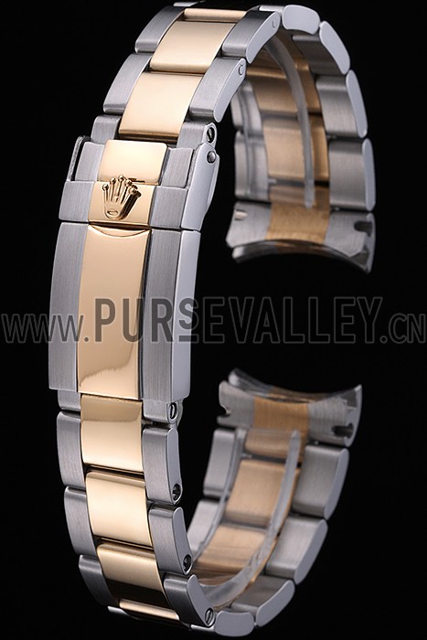 Rolex Plated Yellow Gold and Stainless Steel Link Bracelet 622485