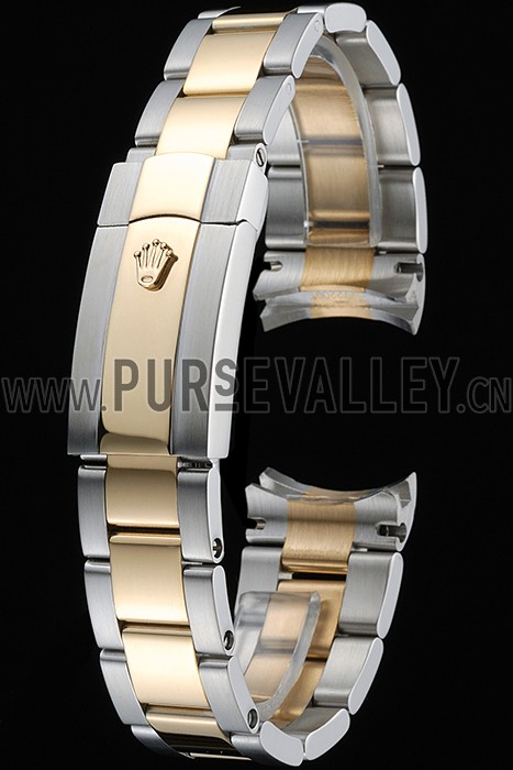 Rolex Plated Yellow Gold and Stainless Steel Link Bracelet 622488